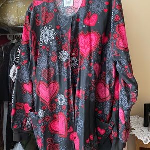Hearts valentines scrub jacket